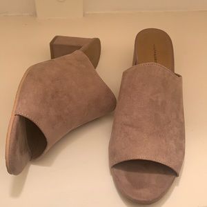Suede Heeled Mules